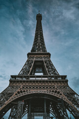 Fototapeta na wymiar Eiffel Tower in Paris, without illumination