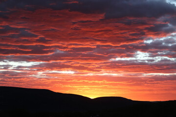 sunset in the mountains