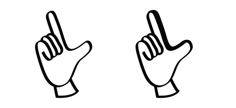 Loser symbol. Hand gesture letter L, sorry, you are no winner. Drawing vector cartoon, comic losers icon or pictogram. Business, fear of failure concept.