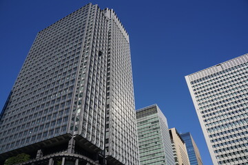 Obraz na płótnie Canvas A Business District-Building,オフィス街、ビル群、東京駅