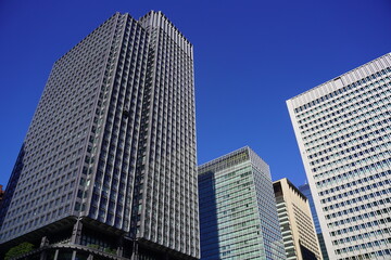 Fototapeta na wymiar A Business District-Building,オフィス街、ビル群、東京駅