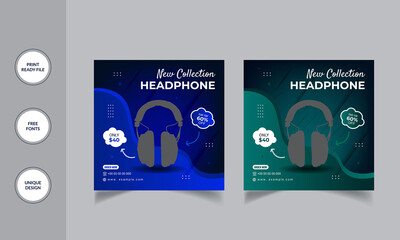 Social Media Exclusive Headphone Post Ad Banner