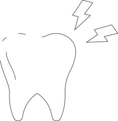 dental icons toothache and pain