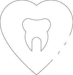 dental icons heart and tooth