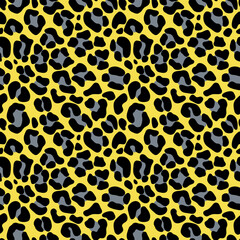 yellow gray leopard seamless pattern, animal print