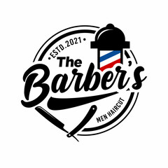Barbershop vintage logo design vector