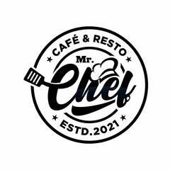 Obraz premium Kitchen chef vintage logo design