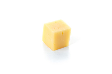 Cube hard cheese isolated on white background