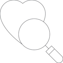 diabetes control icons heart and magnifier