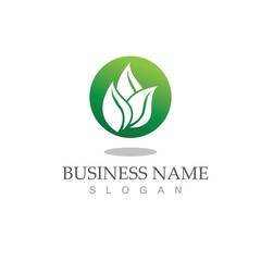 Logos of green Tree leaf ecology