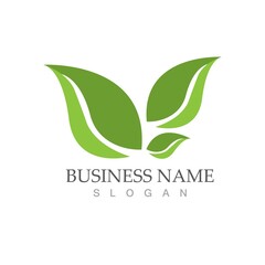 Logos of green Tree leaf ecology