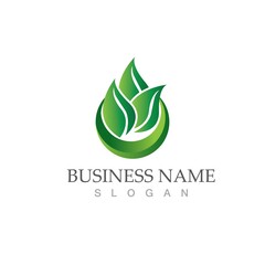 Logos of green Tree leaf ecology