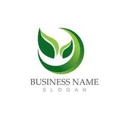 Fototapeta premium Logos of green Tree leaf ecology