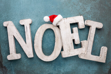 Noel Word alphabet letters, christmas background.