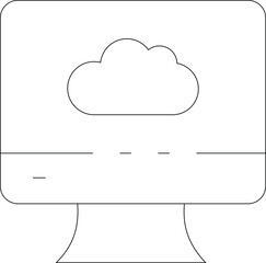 cloud computing icons monitor  and cloud computing