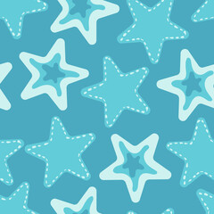 Fototapeta na wymiar Seamless pattern with starfish. Vector illustration for design, fabric or wrapping paper.