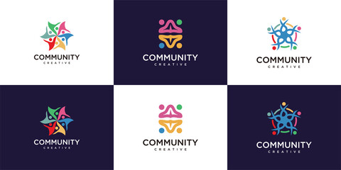 Obraz na płótnie Canvas Creative colorful community logo collection