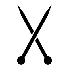 Vector Knitting Needles Glyph Icon Design