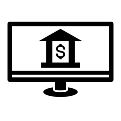 Vector Online Banking Glyph Icon Design