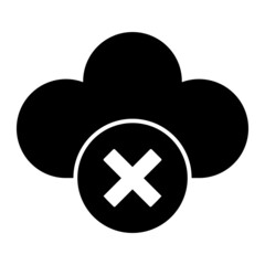 Vector Unsecure Cloud Glyph Icon Design