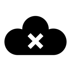 Vector Cloud Reject Glyph Icon Design