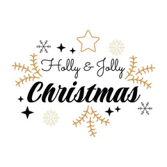 Christmas greeting quotes with handdrawn lettering in typographic illustration