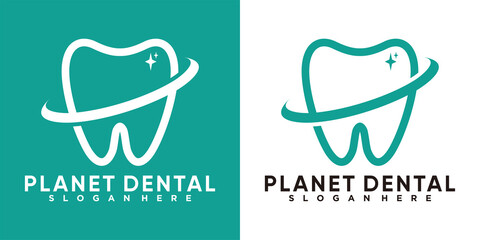 planet logo design with creative concept