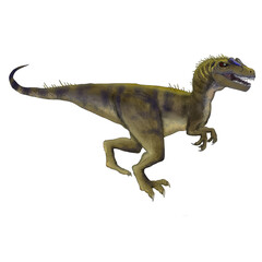Realistic illustration of a dinosaur of the allosaurus species