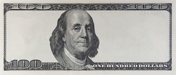 U.S. 100 dollar border with empty