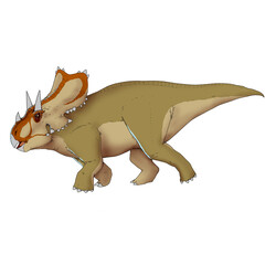 Realistic illustration of a dinosaur of the mercuriceratops species