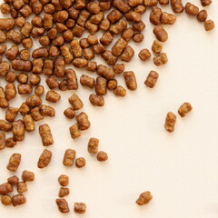 Buckwheat tea on white background. Close up, macro, top view.