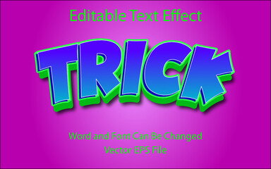 blue gradation text effect eps TRICK