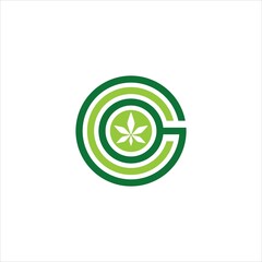 initials g c logo vector template leaf