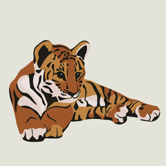 Tiger Digital, Safari Jungle Animals. Wild cats.