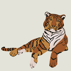 Tiger Digital, Safari Jungle Animals. Wild cats.