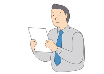 書類を見るビジネスマン