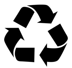 Black Vector Recycling Icon 