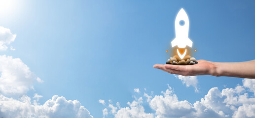 Male hand holding letter icon,email icons .Contact us by newsletter email and protect your personal...
