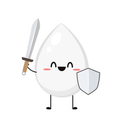 White blood cell character. White blood cell on white background.