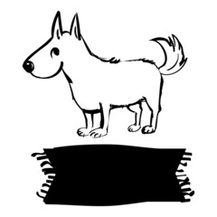Dog sketch vector illustration. Joy cute character
