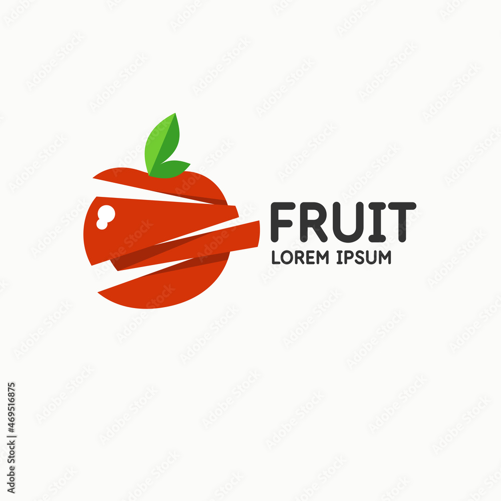 Poster illustration of a apple in a modern style. isolated image on a light background. vector icon.