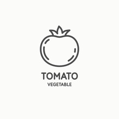 Illustration of a tomato in a flat style. Isolated image on a light background. Vector icon.