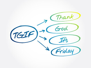 TGIF - Thank God It's Friday acronym, concept background