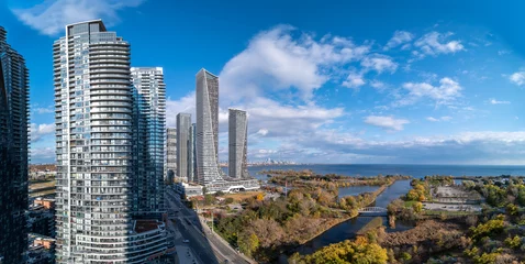 Papier Peint photo Lavable Toronto Panorama  of South Etobicoke condos mimco by lakeshore and Queensway and Parklawn 