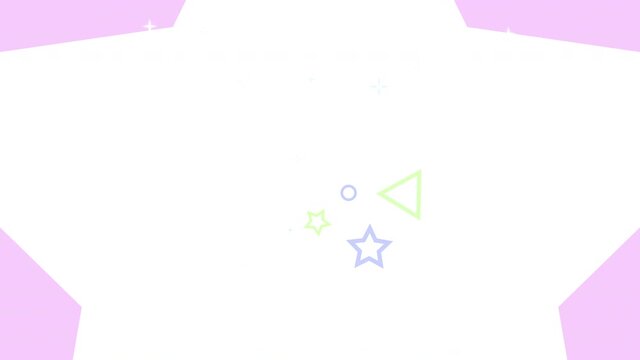 弾けるシェイプアニメーション背景(丸、三角、四角、星)4種類セット3840 &times; 2160　Codec Timecode, Apple ProRes 422 HQ　mov
