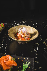 Perfect Sushi Japanese Asian Seafood Food Dish Menu Gourmet Restaurant Chef on Dark Background