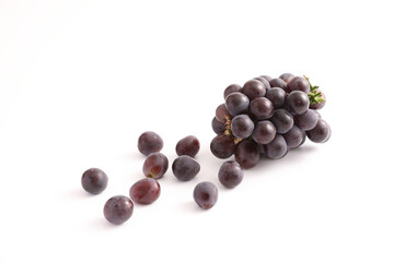 Red grapes isolated in white background