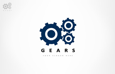 gears logo vector metal mechanism