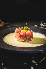 Perfect Sushi Japanese Asian Seafood Food Dish Menu Gourmet Restaurant Chef on Dark Background