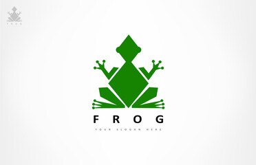 Frog logo vector. Animal design.